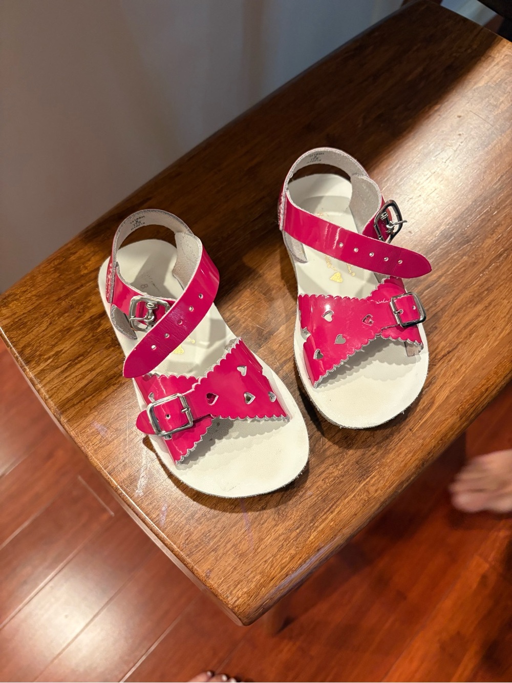 Salt Water Sandals by Hoy Bright Pink Heart Cutout Girls' Sandals